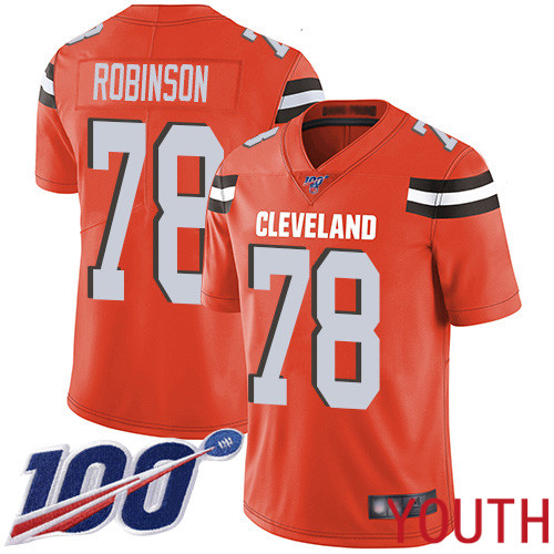 Cleveland Browns Greg Robinson Youth Orange Limited Jersey #78 NFL Football Alternate 100th Season Vapor Untouchable